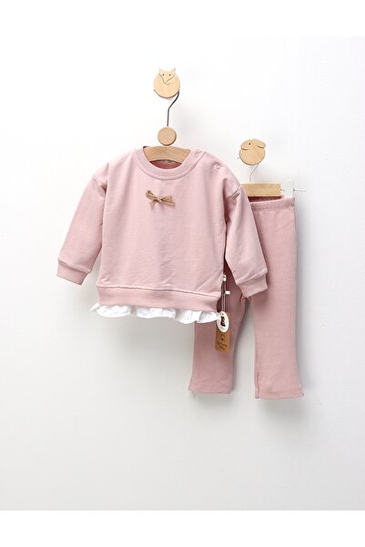 MiniKids Ανοιξιάτικο κοριτσίστικο σύνολο, σε χρώμα σάπιο ροζ.