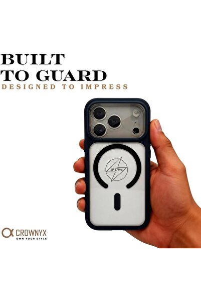 CROWNYX غطاء سيليكون شفاف من فيوجن لهاتف آيفون 17 برو ماكس