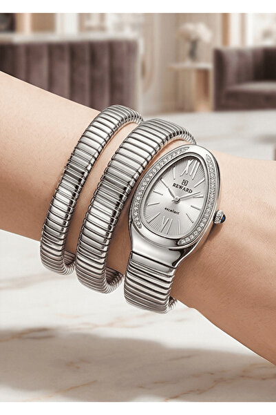 Reward Women's Silver Metal Cord Stone White Dial Wristwatch 2 Years Warranty