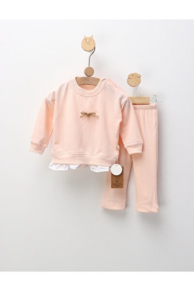 MiniKids Ανοιξιάτικο κοριτσίστικο σύνολο, με κοραλλί σχέδιο