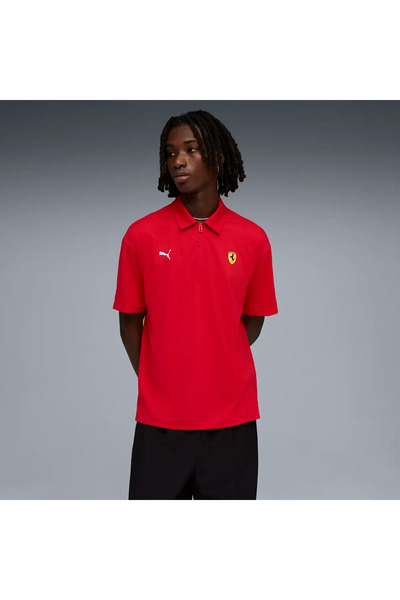 Puma Ferrari Cloudspun Polo Red Men's Polo T-Shirt
