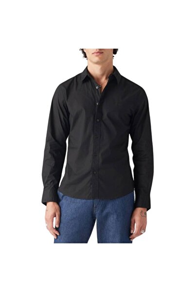 Levis HOUSEMARK ΒΑΜΒΑΚΕΡΟ ΠΟΥΚΑΜΙΣΟ ΣΤΕΝΗΣ ΓΡΑΜΜΗΣ, ΜΑΥΡΟ Μ