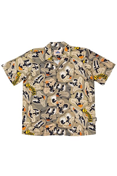 The Dudes Ανδρικό Καφέ Χαβανέζικο Πουκάμισο Πολύχρωμο XL