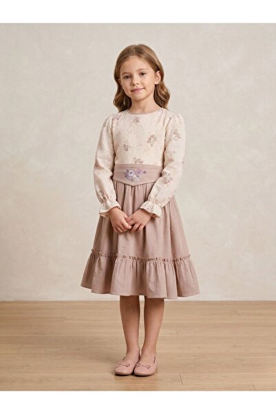 Cherrys Bebek Παιδικό φόρεμα με βιολετί κέντημα