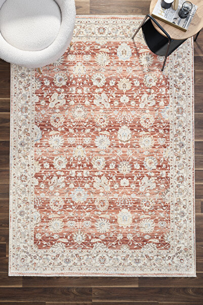 venucci home & living Valencia %100 Polyester Vintage Modern Dokuma Salon Otu...