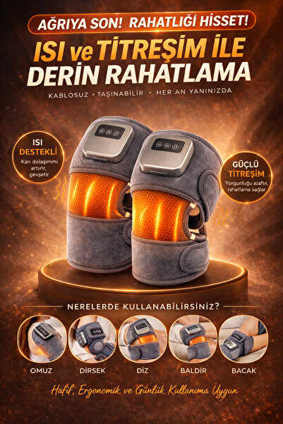Merwish Isıtmalı ve Titreşimli Kablosuz Masaj Cihazı 2 Adet 1 Çift Diz Dirsek...