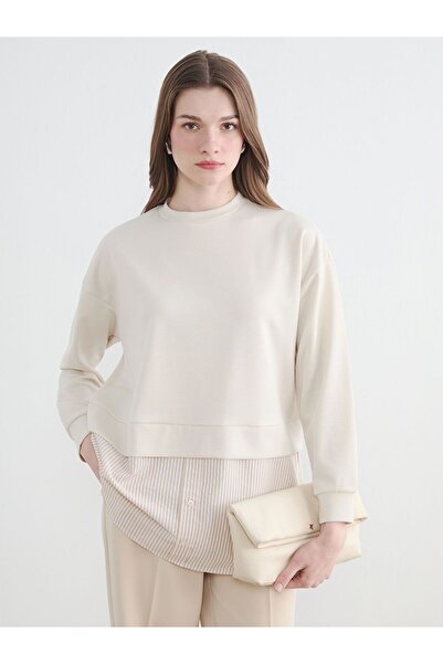 LC Waikiki LCW Modest Gömlek Detaylı Kadın Sweatshirt Tunik