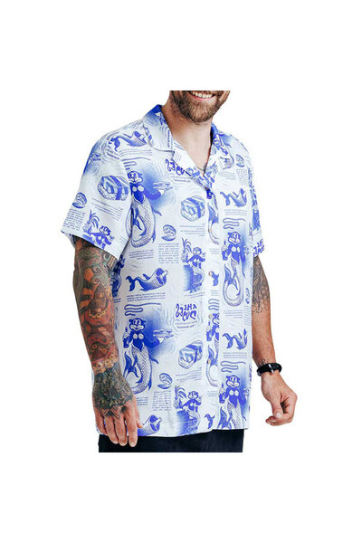 The Dudes Bearmaid Island Χαβανέζικο Πουκάμισο Εκρού Μ