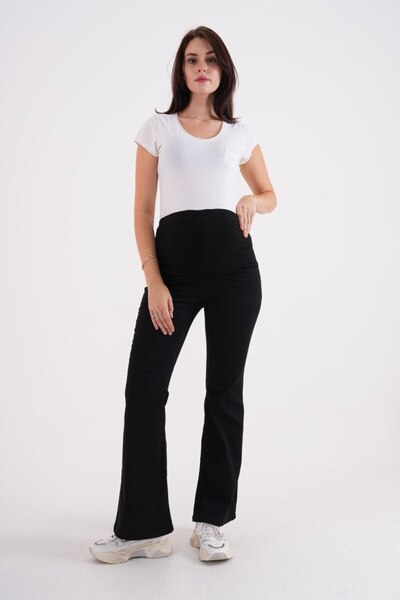 BIG LESSON Εγκυμοσύνης ελαστικό τζιν παντελόνι με ρυθμιζόμενη μέση και ελαστι...