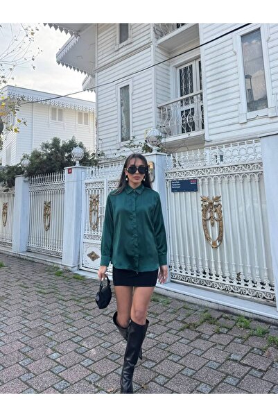 LB Laluna Butik Women's Flowy Satin Shirt