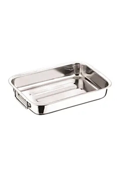 Carrefour Tavă pentru lasagna, formă dreptunghiulară, metal, 30 cm, gri