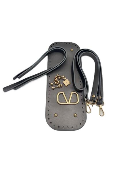 angel çanta aksesuar Σετ κατασκευής τσάντας μάρκας V σε γυαλιστερό γκρι χρώμα