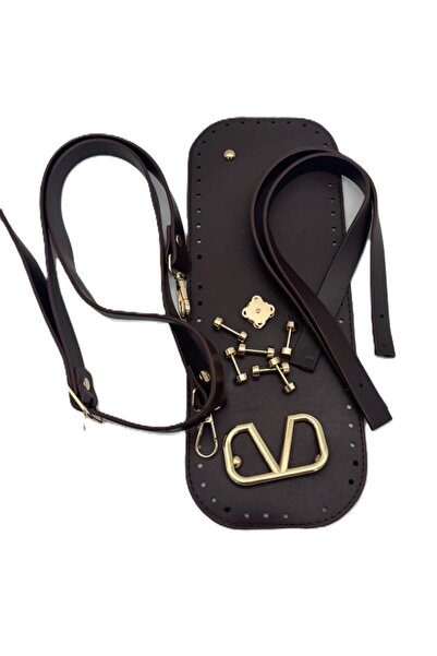 angel çanta aksesuar Σετ κατασκευής τσάντας μάρκας V, σκούρο καφέ χρώμα