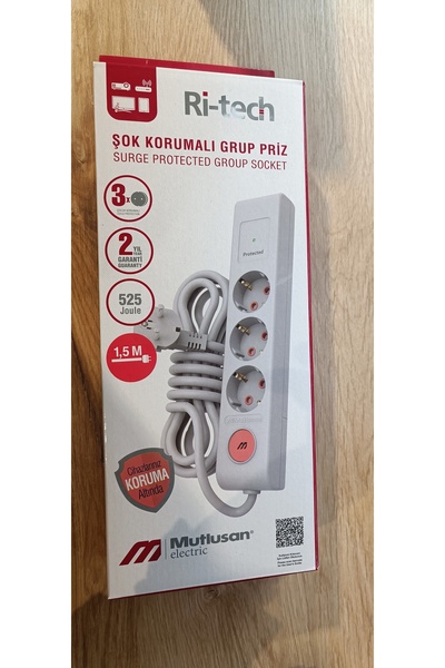 Mutlusan 3Lü Akım Koruma Prizi (1.5m)