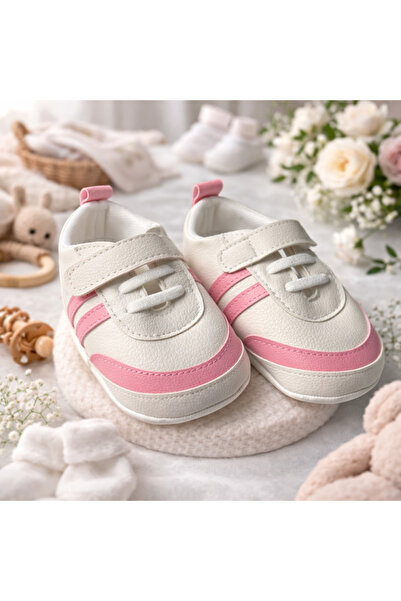 Bebelul Adidași BEBLUX albi/roz pentru bebeluși