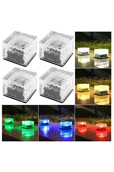 LEDIGANT set de 4 buc lămpi solare decorative tip cub de gheață pentru grădină