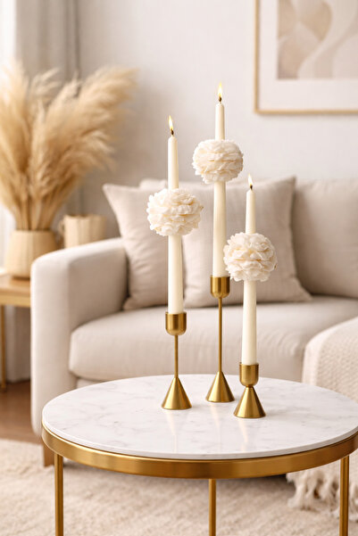 VANTES ŞAMDAN MUM 3 ADET ŞAKAYIKLI ŞAMDAN MUM(Sadece mum)