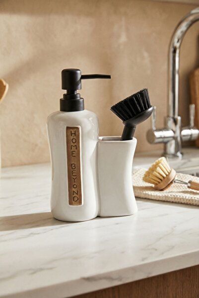 ACAR Δοχείο υγρού σαπουνιού Vilya με θάλαμο βούρτσας Λευκό - 400 ml