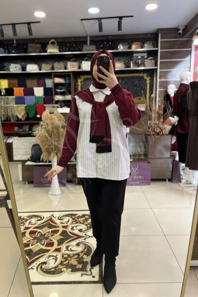 HUMEYRA جلد بلوزة تريكو مفصلة