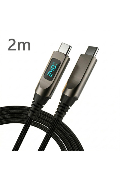 Wyred by Monga Wyre D240 - Καλώδιο φόρτισης USB-C σε USB-C, Ψηφιακή οθόνη, PD...