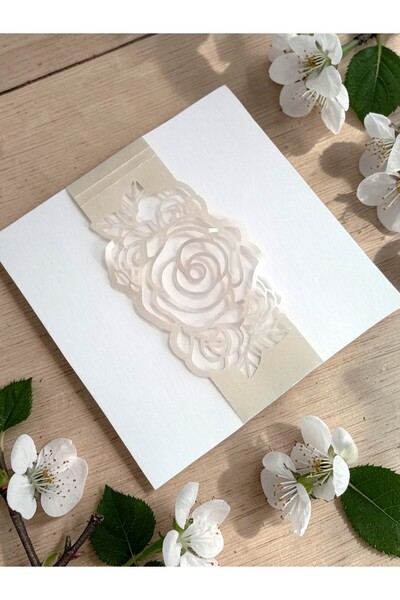 Armada 24 τεμάχια Κρεμ Ζώνες Προσκλητηρίων (Ζώνες Φακέλων) - Διακοσμητική Ται...