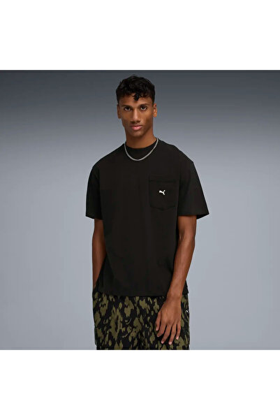 Puma SELECT Essentials Pocket Tee Μαύρο Ανδρικό T-Shirt