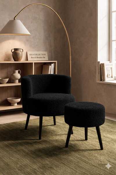 Yuems home Tekli Berjer Puf seti
