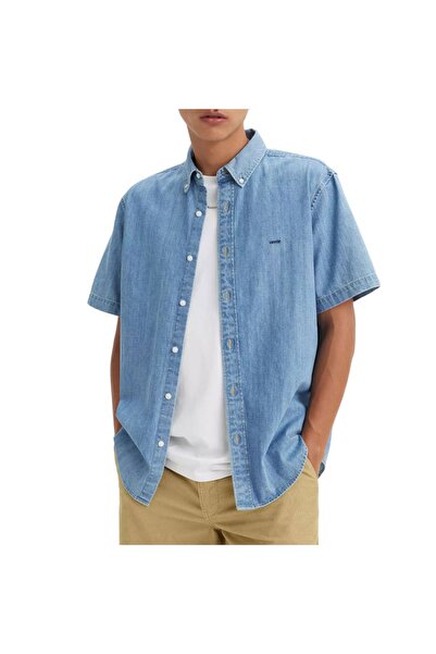 Levis Ανδρικό τζιν πουκάμισο με χαλαρή εφαρμογή, μπλε XL