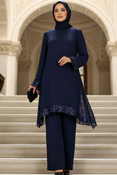 SUBU TASARIM Μεγάλο μέγεθος Τουνίκ Παντελόνι Φόρεμα Τουνίκ Σιφόν με Παγιέτες ...