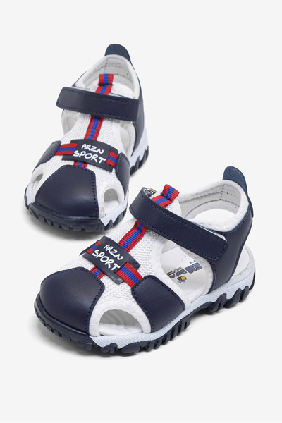 Tonny Black Παιδικά Unisex Σανδάλια Άνετα με Velcro σε Μπλε και Λευκό χρώμα