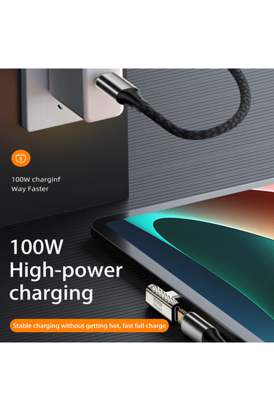 LivX 100W USB-C 90 Derece L Tipi Adaptör - 20Gbps Veri Aktarımı, 8K Ultra HD Dönüştürücü OTGA