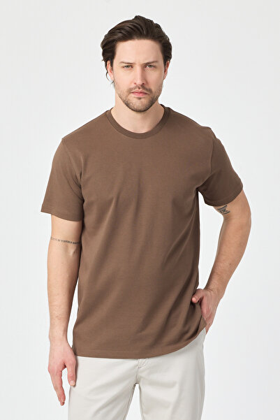 Frappoli 2857 Tricou pentru bărbați Massimo, maro deschis, 100% bumbac Supima...