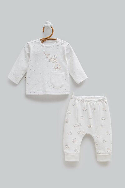 Caramell Caramell 0-6 Months First Car Double Set - Ecru