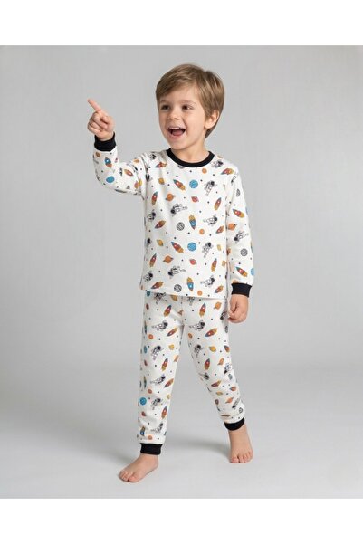 VOY KİDS Αγόρι 6-9 ετών, εποχιακό σετ πιτζάμες με στάμπα αστροναύτη, με λαιμό...