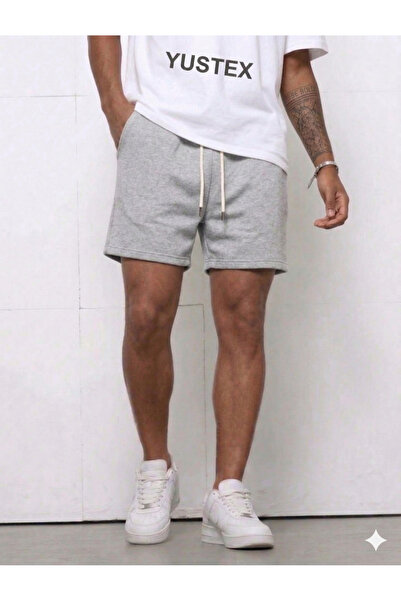 yx yustex sport Ανδρικό γκρι σορτς Oversize Άνετη εφαρμογή Ψηλόμεσο σορτς με ...