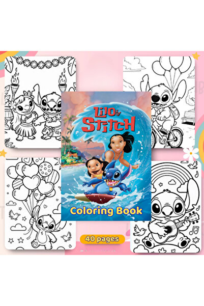 OBRO Παιδικό Βιβλίο Ζωγραφικής – 40 Εικονογραφήσεις Λίλο & Στιτς, 80 Σελίδες,...