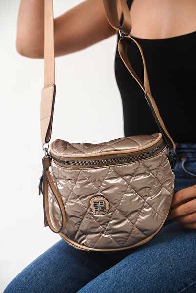 FEMME Alicia Gold Quilted Women's Crossbody Bag – Stylish, Lightweight, and f...