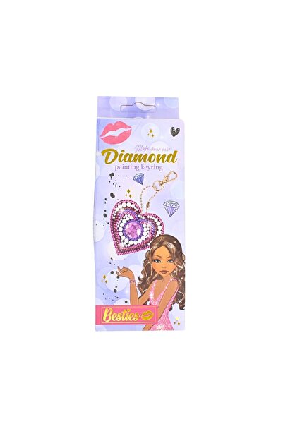 Besties Set de pictură cu diamante, Prietene, breloc inimă