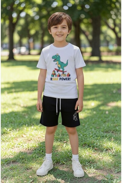 han elegant Καλοκαιρινό σετ για αγόρια με στάμπα δεινοσαύρων