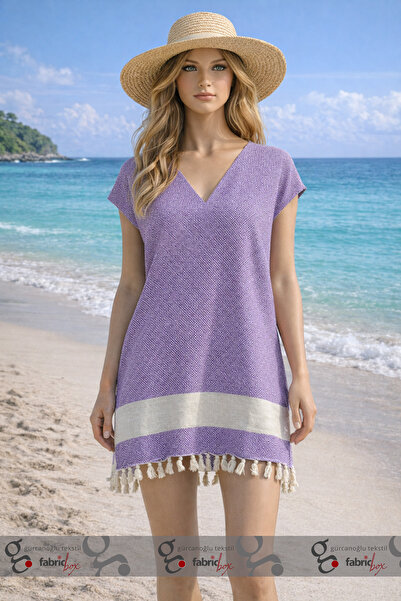 Fabric Box 100% Βαμβακερό Φόρεμα Παραλίας Τουνίκ Κιμονό Peshtemal – Ελαφρύ & ...