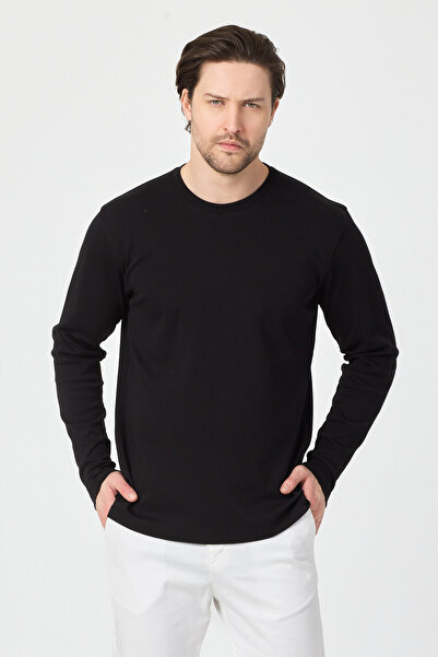 Frappoli Young Men's Black 100% Supima Cotton Stretch Fabric Regular Fit Long...