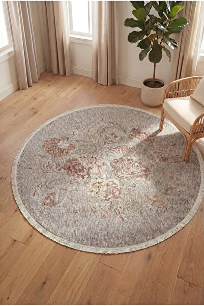essense Home&Living Dopamin Karabağ Çiçek Desenli Oval Halı Modern Dokuma Tab...