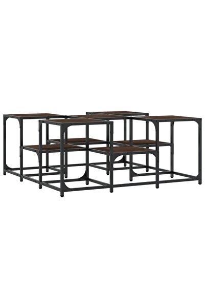 vidaxl Coffee table, brown oak, 91x91x40 cm, processed wood
