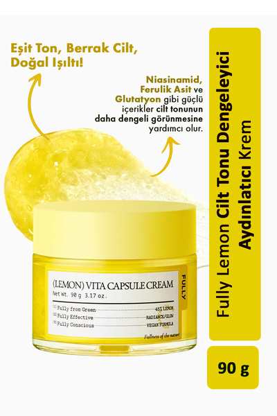 FULLY Lemon Vita Capsule Cream - Cilt Tonu Dengeleyici Aydınlatıcı Krem 90g