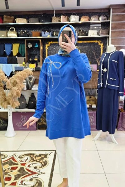 HUMEYRA Mercerized Tunic with Bow Detail