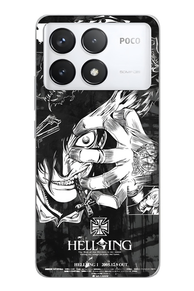 FLAMENKO Poco F6 Pro Uyumlu Anime Desenli Şeffaf Telefon Kılıfı