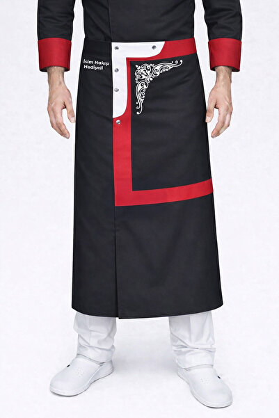 Üniformanya Ποδιά Μάγειρα με Όνομα και Δώρο, Ποδιά Σεφ που δένει στη μέση, Πο...