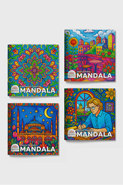 Art Terapi Mandala Yayınları Mandala Yetişkinler İçin Boyama Kitabı 4lü Set