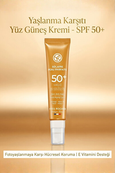 Yves Rocher SPF 50+ Yüz Güneş Kremi Yaşlanma Karşıtı UVA UVB Koruma 40 ml