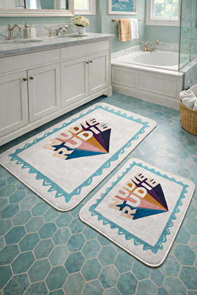 Pilloveland Non-Slip Base Washable 2-Piece Bath Mat - 60*100 cm - 50*60 cm